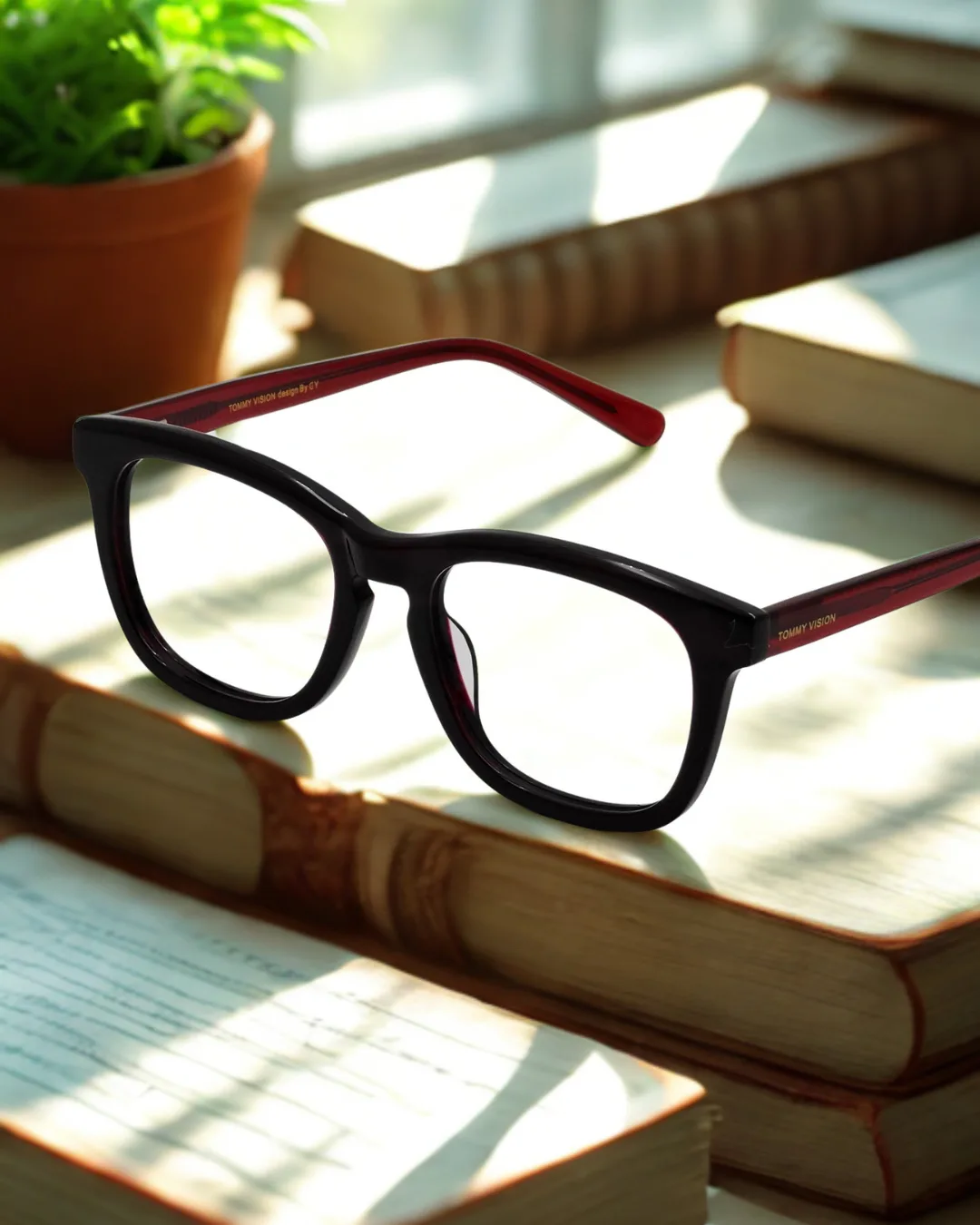 Corporate Square Acetate Frame – Eyeglasses for Round Face